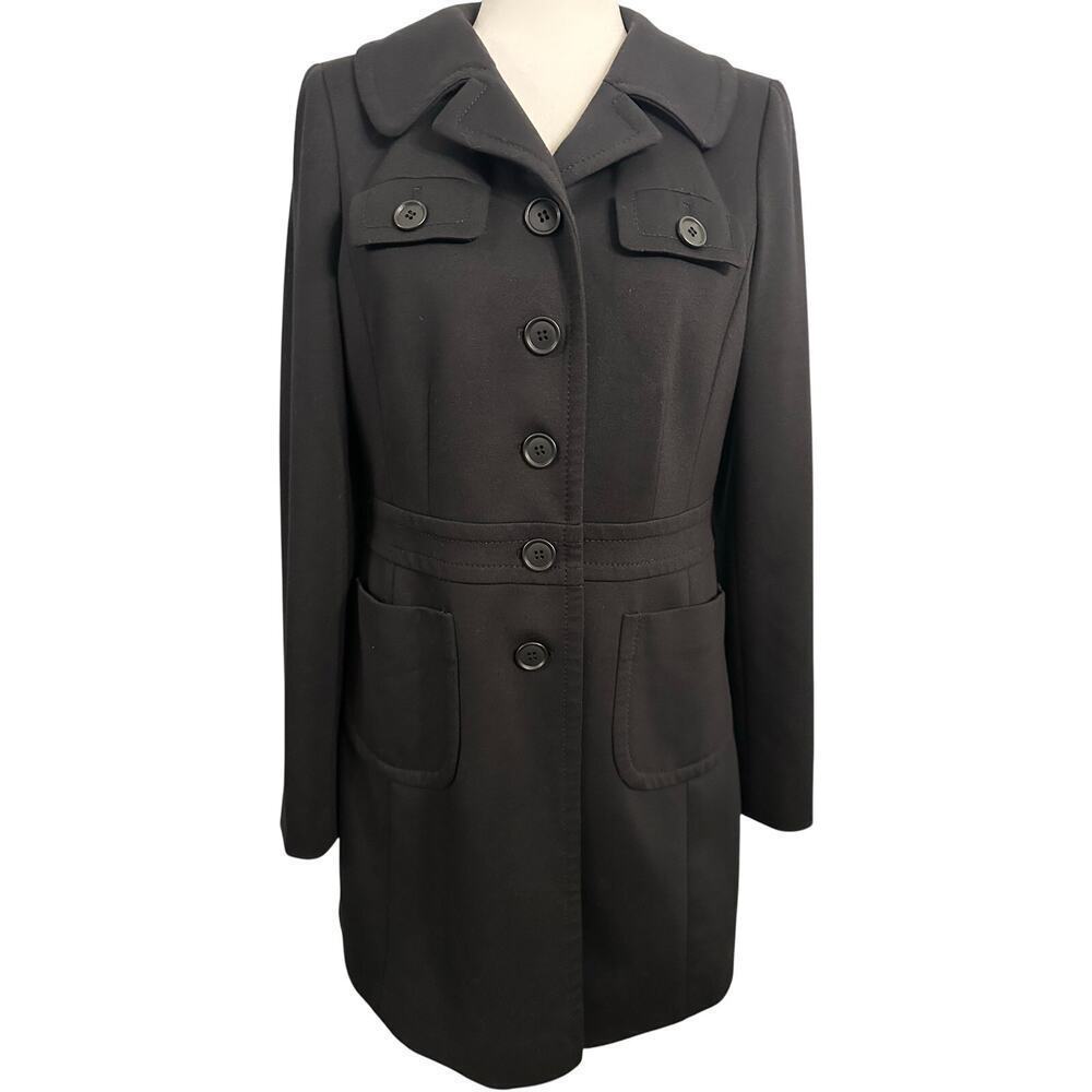 Loft Women’s Coat Structured Pockets Lined Elegant Classic Timeless Black Sz 8